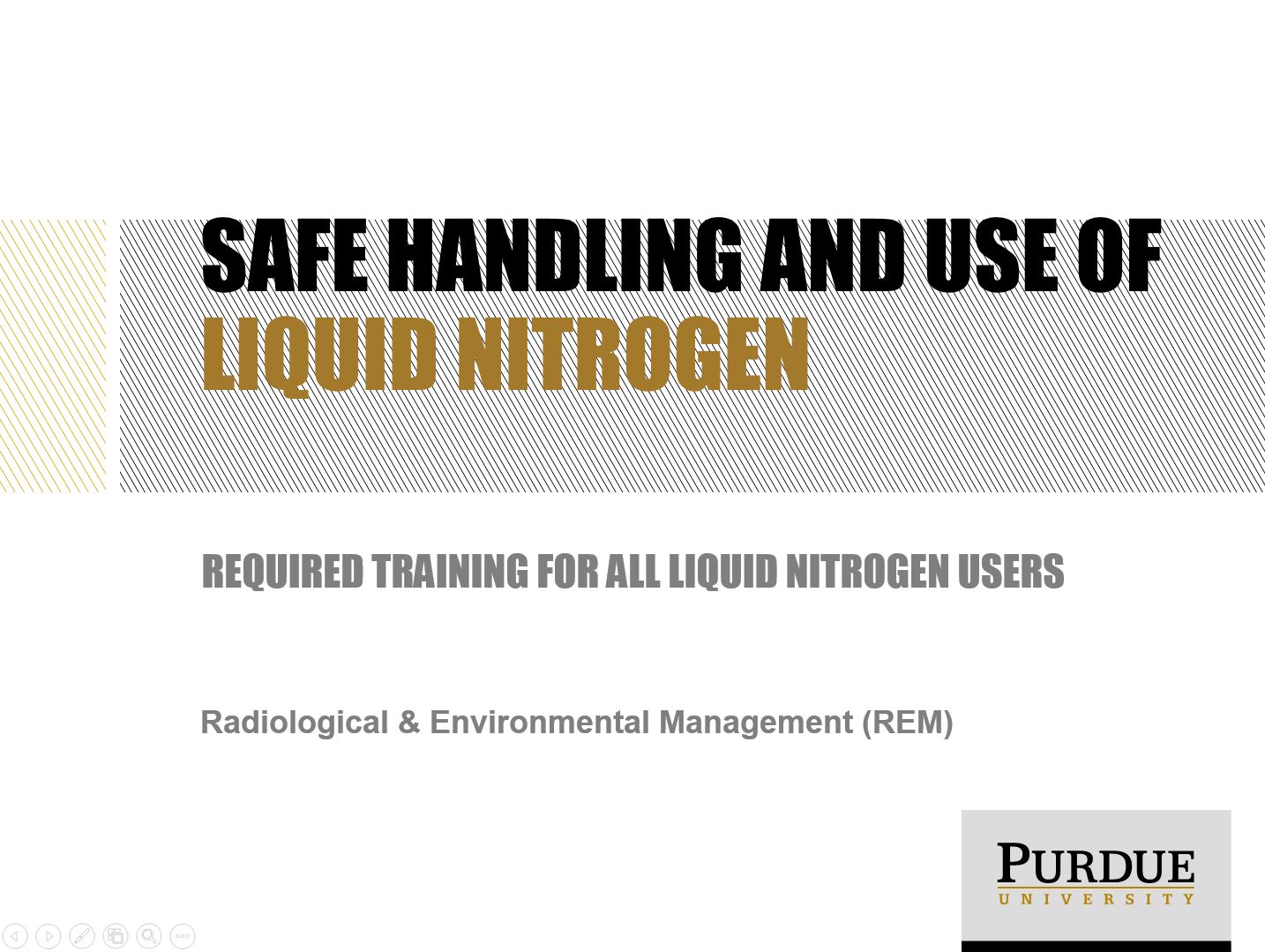 safe handling/use of liquid nitrogen